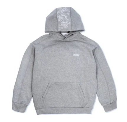 Up In Flames Reverse Stitch Hoodie Grey (1)