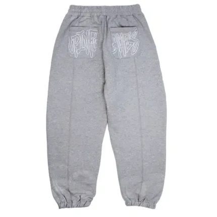 Up In Flames Reverse Stitch Joggers Grey 1